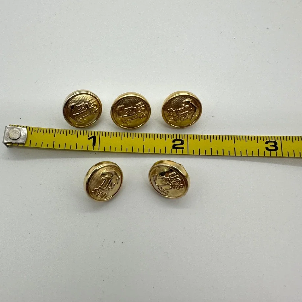 Ralph Lauren Gold Anchor RL Logo Blazer Replacement Shank Buttons Set of 5 0.75